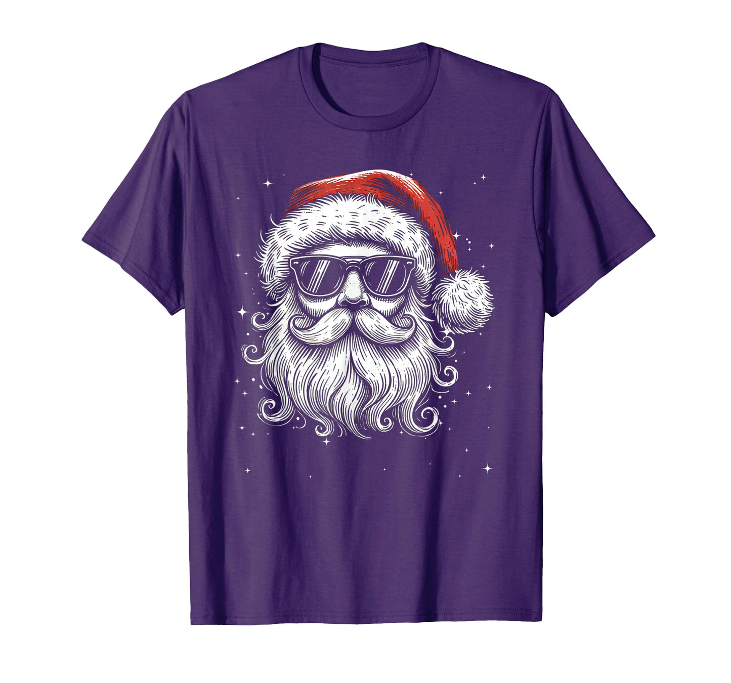 Cool Retro Santa Face Wearing Vintage Sunglasses And Hat T-Shirt