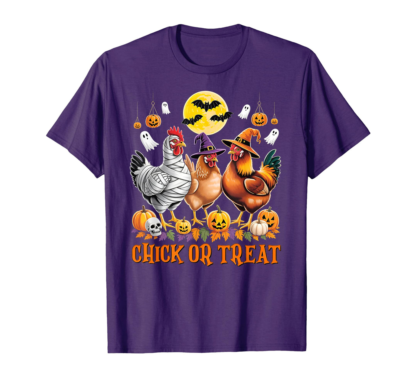 Halloween Chicken Witch Chick Or Treat Spooky Season T-Shirt