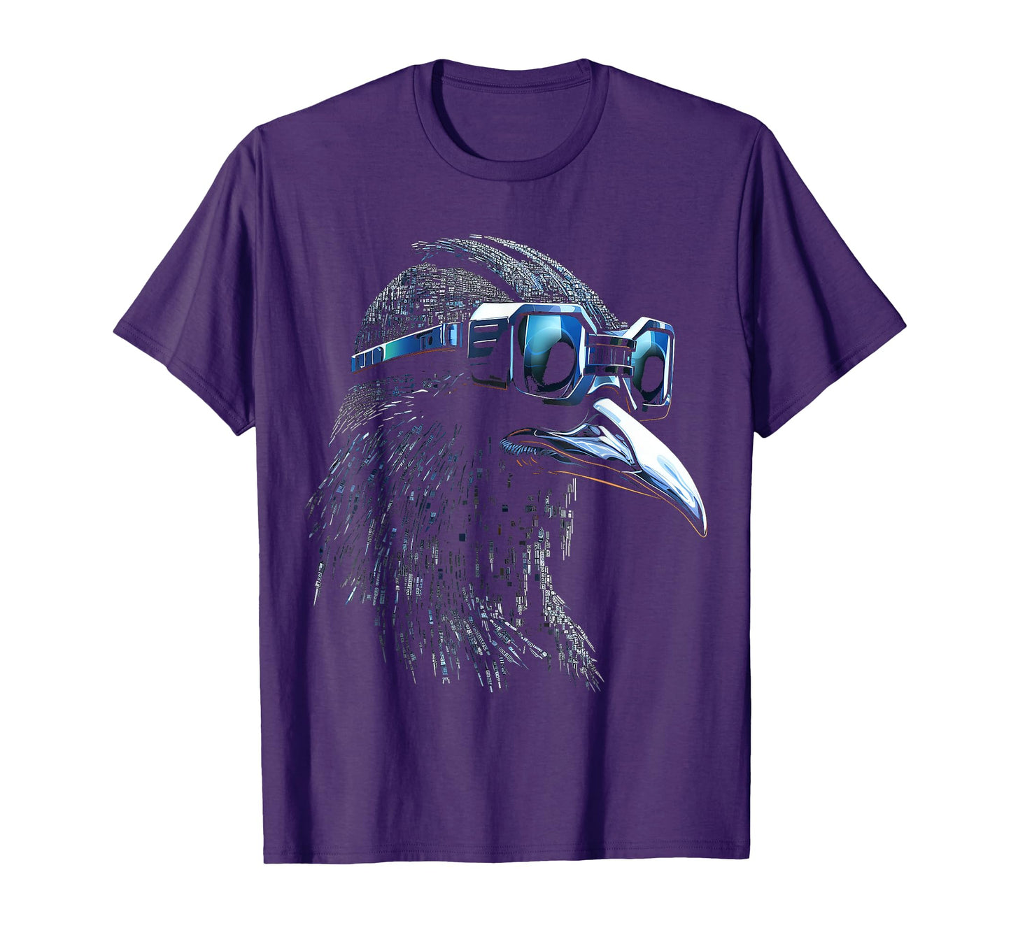 Raven Bird Pixel Art Animal Drawing Motif Raven T-Shirt