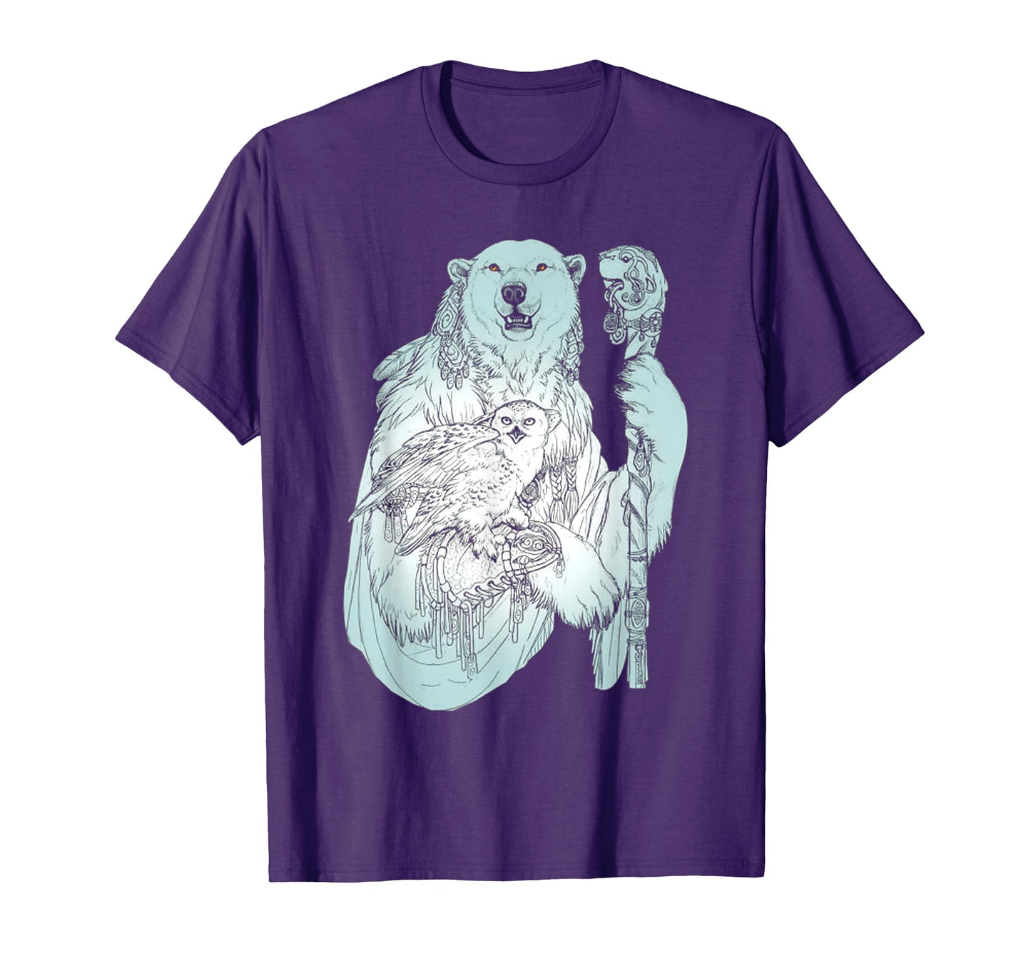 Bear Owl Viking Valhalla North Myths Celtic Symbols T-Shirt