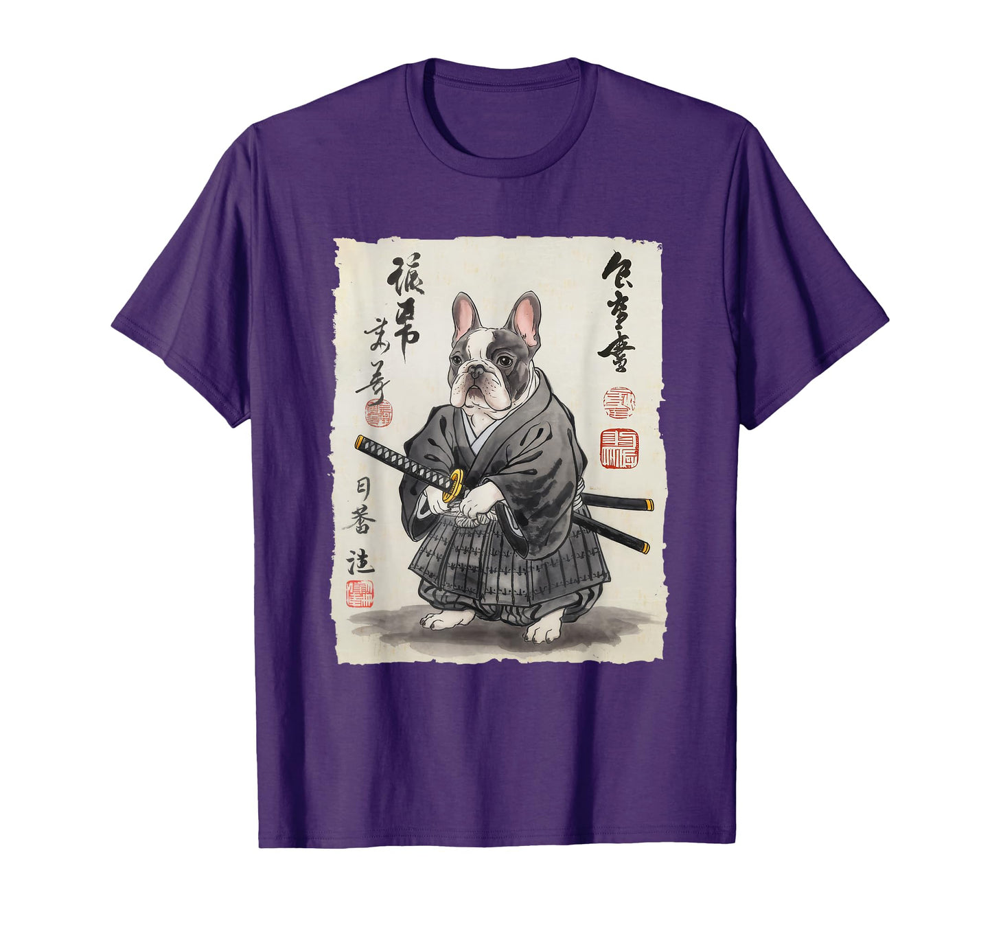 French Bulldog Samurai Japanese Ink Art for Men Women Kids T-Shirt