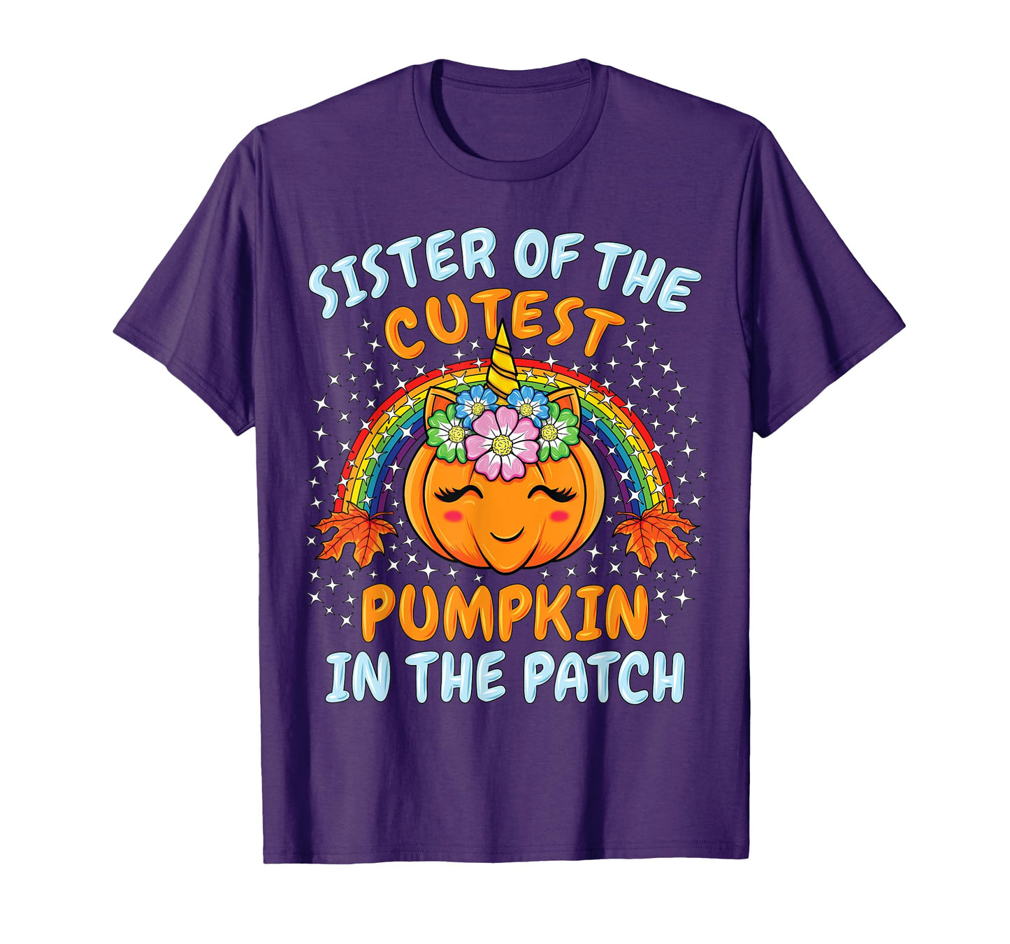Sister Of The Cutest Pumpkin In The Patch Unicorn Pumpkins T-Shirt
