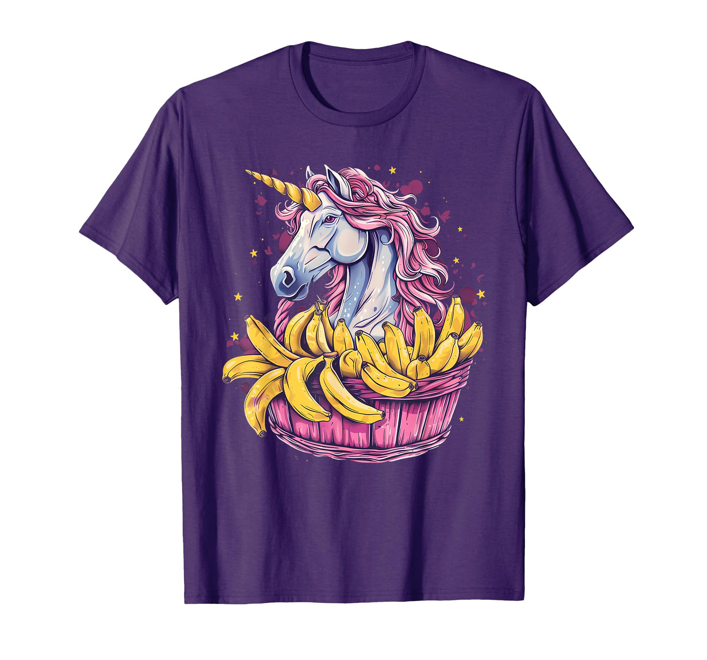 Banana Unicorn Portrait Bananas Fruit Artwork Banana Lover T-Shirt