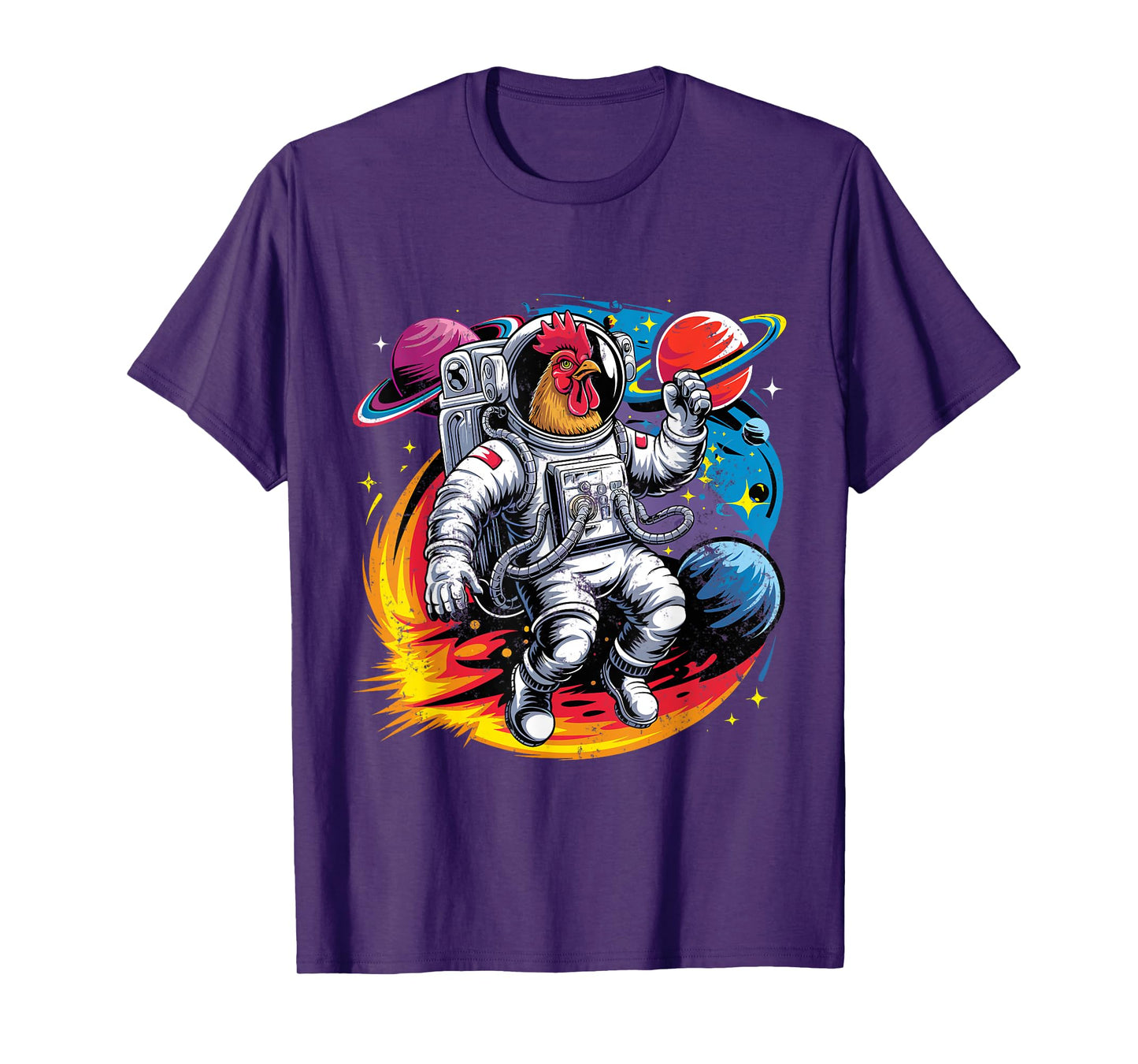 Astronaut Chicken Space Shirts Cosmic Galaxy Chicken Lover T-Shirt