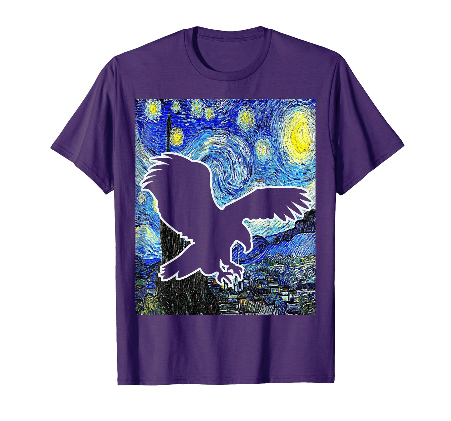 Eagle Starry Night Eagle Lover Van Gogh Eagle Birdwatching T-Shirt