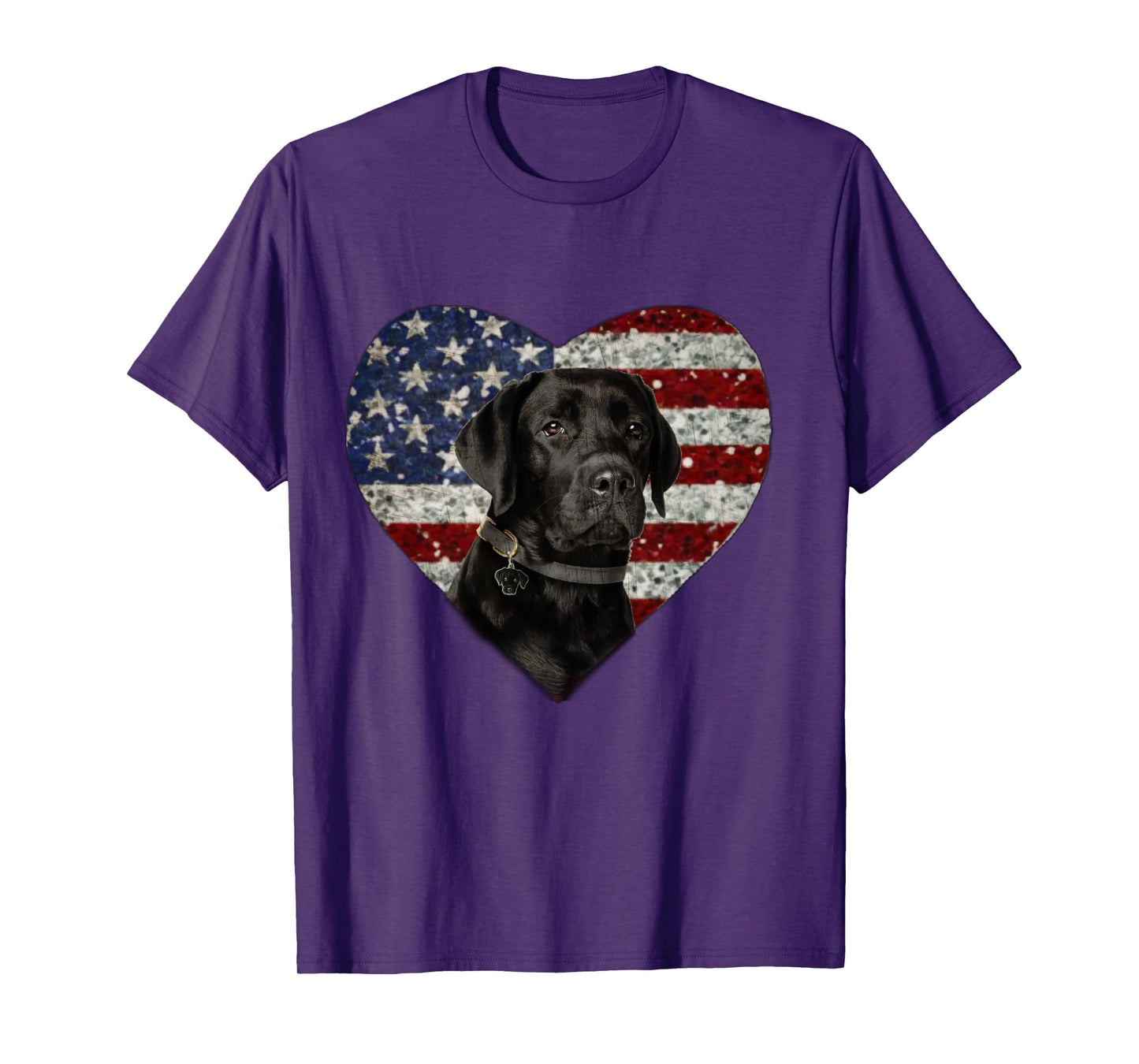 American Black Labrador USA Flag Lab Long Sleeve T-Shirt