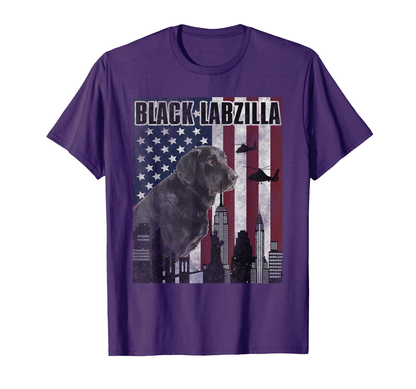 Black Labzilla Amercian Labrador Retriever T-Shirt Lab Tee