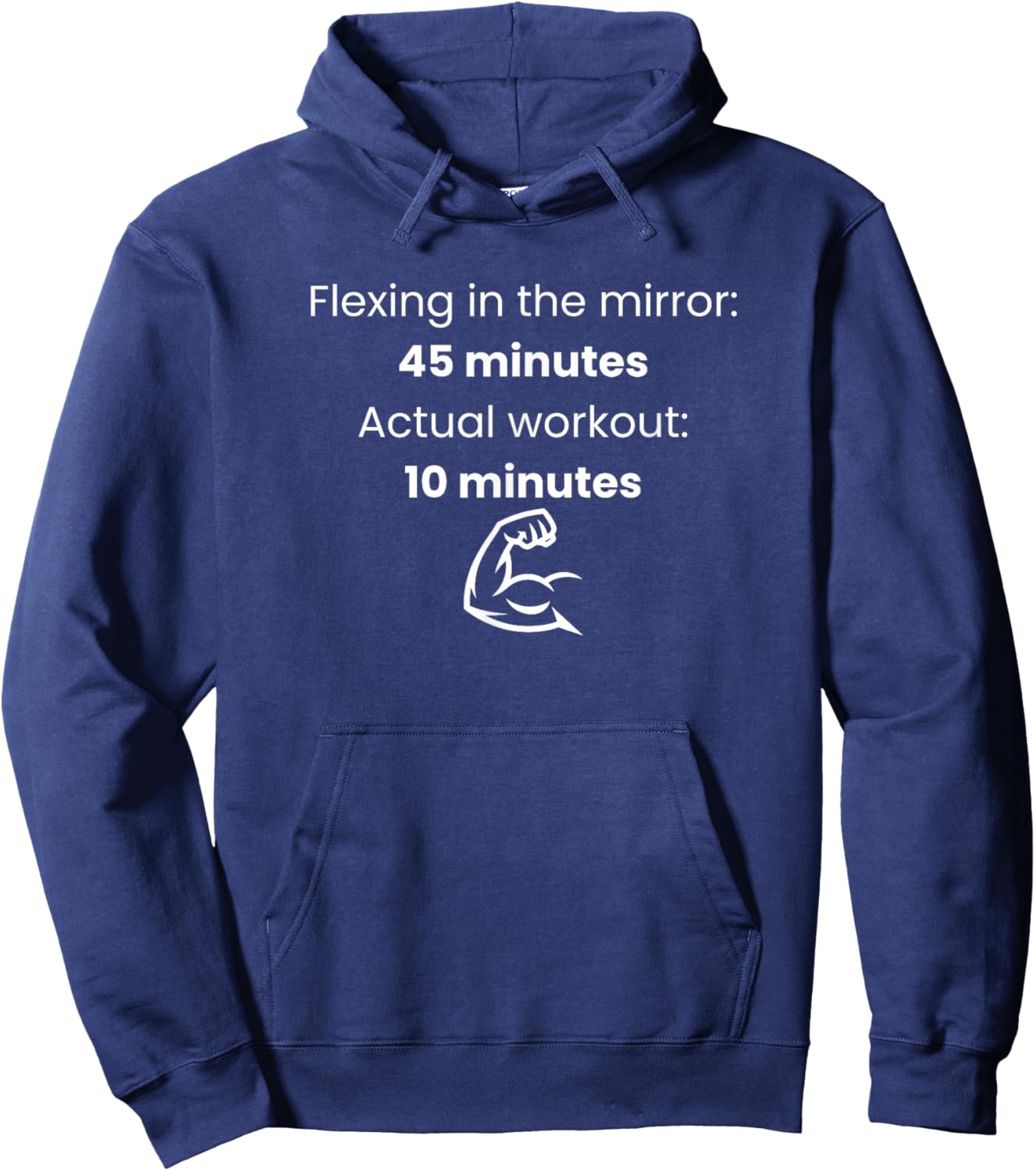 Flexing in The Mirror 45 Minutes Actual Workout 10 Funny Gym T-Shirt Hoodie - Hoodie | Navy