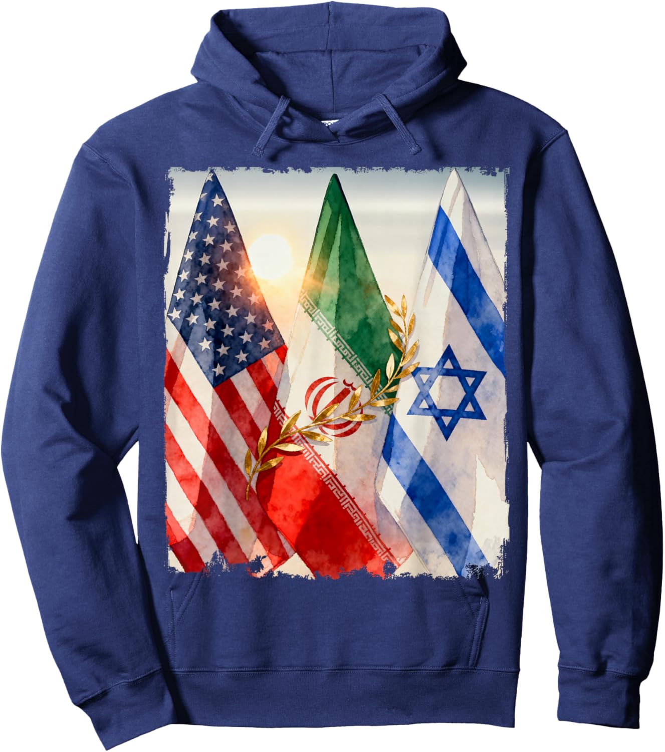Epic Fury, Roaring Lion, Freedom – America Israel Iran Peace T-Shirt Hoodie - Hoodie | Navy