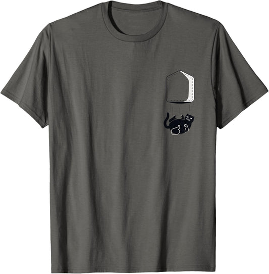 T-Shirt - Grey, Unisex-Adults and Kids, Cat Humor, Cat Lovers, Short Sleeve, Classic Fit, Cotton, Polyester, Small