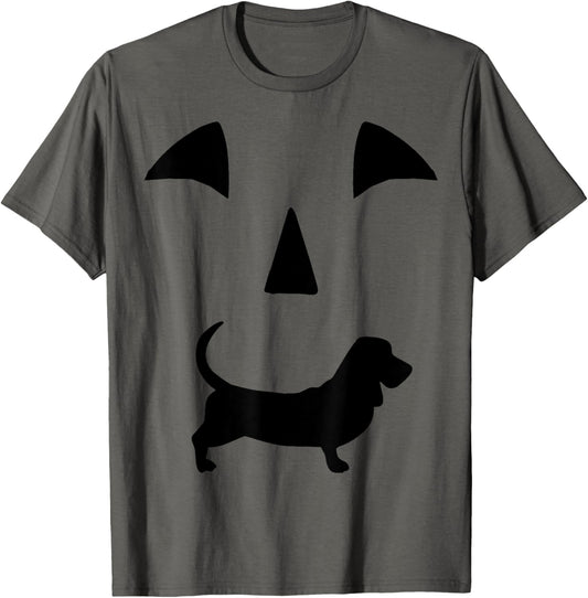 pumpkin Basset Hound Dog halloween T-Shirt