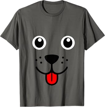 Funny Pet Animal Dog Puppy Happy Emoticon Face T-Shirt Gift T-Shirt for Men Women Girls Kids