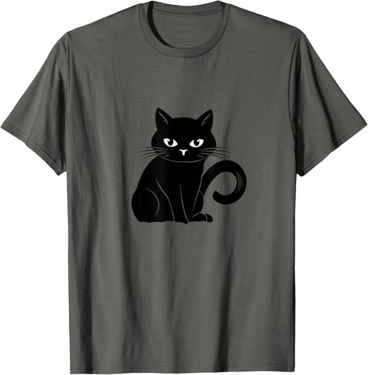 Funny Kids Halloween Black Cat Illustration Graphic Design T-Shirt