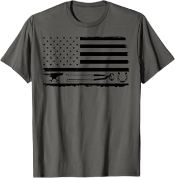Funny Farrier Gift For Men Cool Farrier Tools American Flag T-Shirt