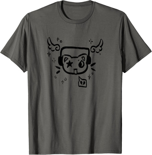 Y2K 90s Cat with Headphone Headset T-Shirt