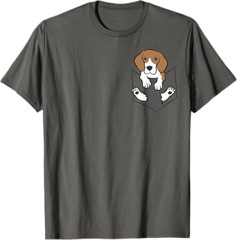 Cute Beagle Dog In The Pocket Beagle Men Women Girls Kids T-Shirt