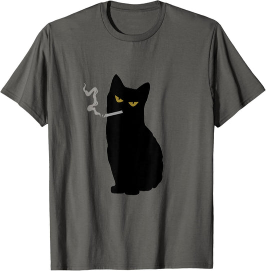 Rebel Smoking Bad Black Cat Funny Black Cat Gifts T-Shirt