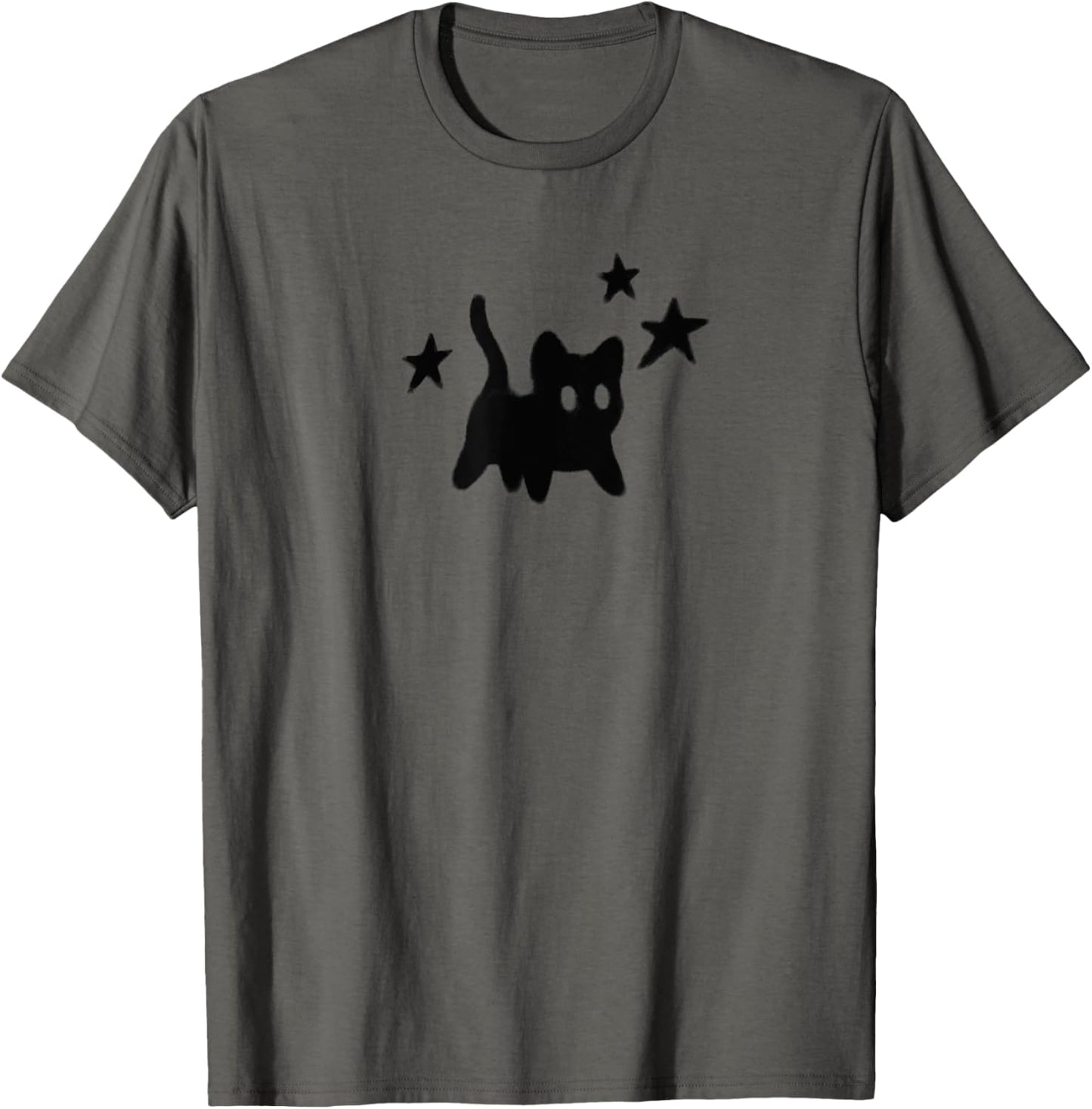 Y2K 90s Scary Cat Tomcat is Scared under Starry T-Shirt