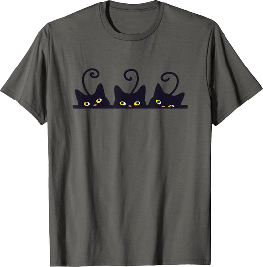 3 Black Cats Funny Cat Lovers Design Women Men Girl Boy Cat T-Shirt