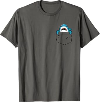 Shark Pocket Animal Pets Funny Shark Gift Mens Womens & Kids T-Shirt