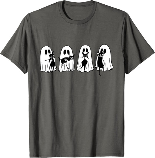 Cute Ghost Holding Chihuahua Halloween Chihuahua Lovers T-Shirt