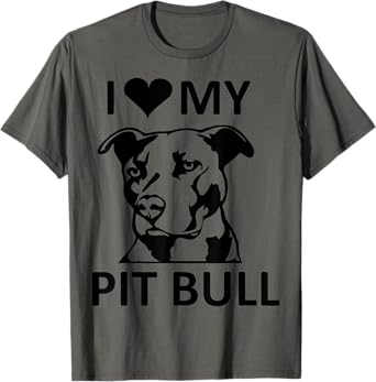 I heart My Pitbull T-shirt (I love my pitbull tee,pit bull) T-Shirt