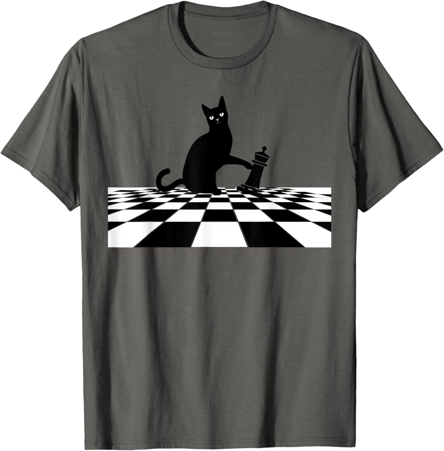 Ornery Cat Tipping Chess Piece Checkmate T-Shirt Tee T-Shirt