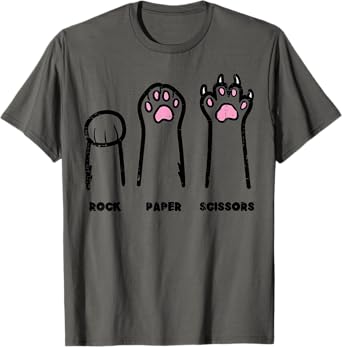 Rock Paper Scissors Cat Paws Funny Boys Girls Kids Toddler T-Shirt