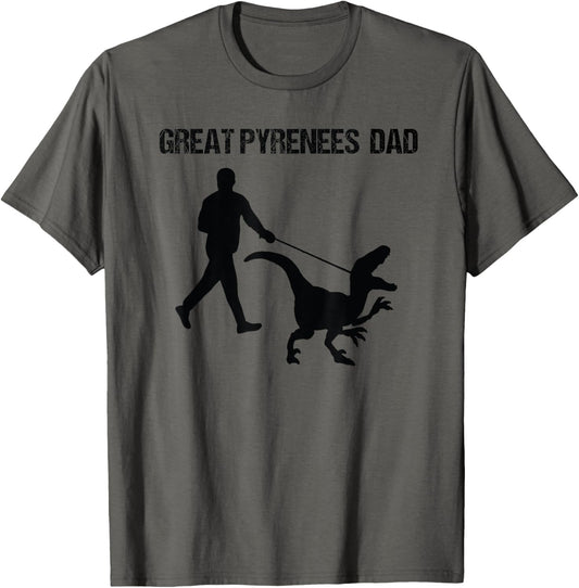 funny Great Pyrenees dad Dinosaur T-Shirt