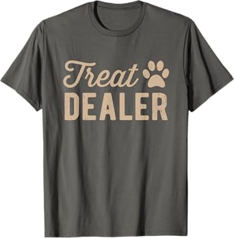 Dog Treat Dealer Funny Humor Dog Owner Dog Treats Dog Lover T-Shirt, Small, Grey