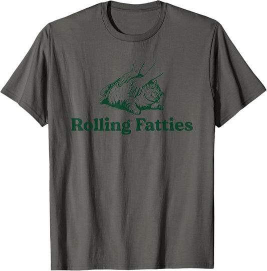 Cat Rolling Fatties Funny T-Shirt