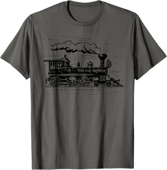 Steam Train Locomotive Engineer Railway Men Women Kids Boys T-Shirt