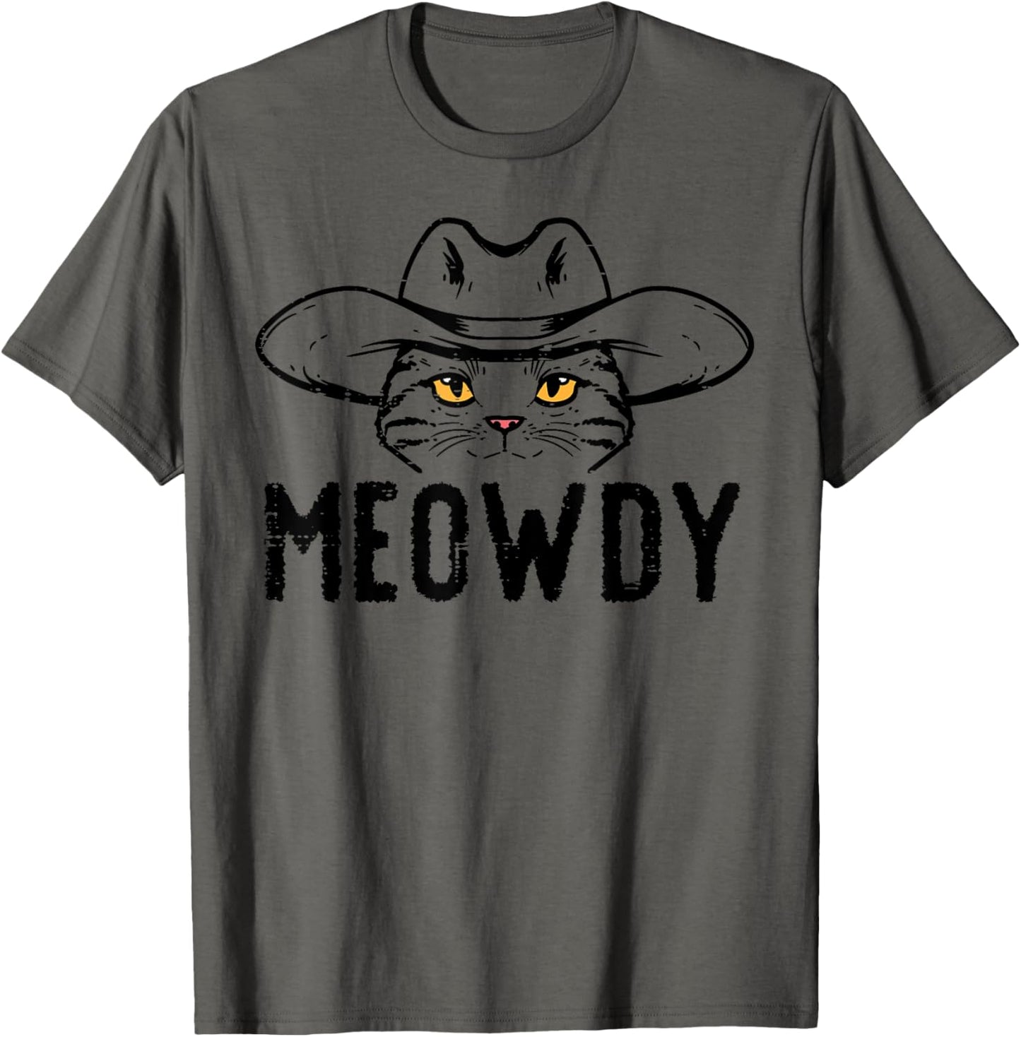 Meowdy Cat Cowboy Funny Meme Country Texas Men Women Kids T-Shirt