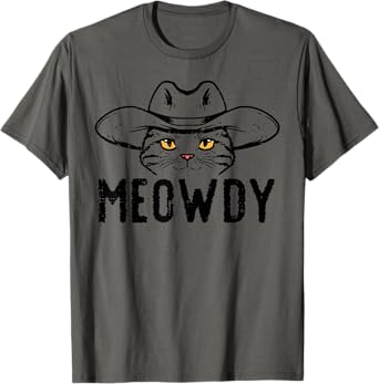 Meowdy Cat Cowboy Funny Meme Country Texas Men Women Kids T-Shirt