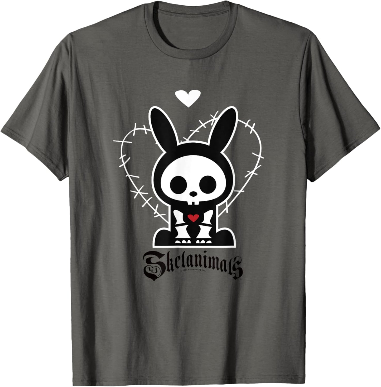 Skelanimals Stitched Vintage Jack Rabbit Heart Frame Logo T-Shirt