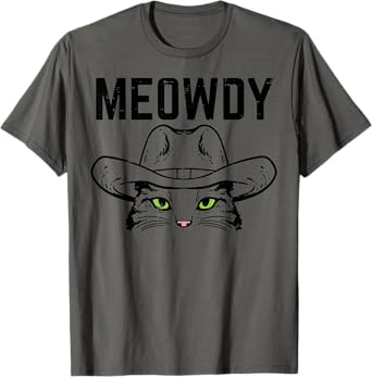 Cowboy Cat Meowdy Funny Texas Meme Country Men Women Kids T-Shirt