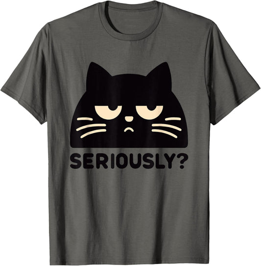 Annoyed Cat Seriously Cat Sarcastic Rolling Eyes Kawaii Cat T-Shirt