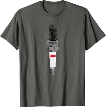 Spark Plug Image T-Shirt Hot Rod Car Parts Tuner Sparky Tee T-Shirt