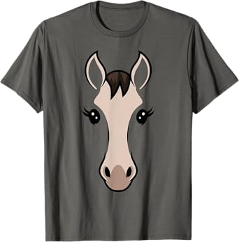 Horse Face Tshirt Costume Kids Women Cute Halloween Themed T-Shirt