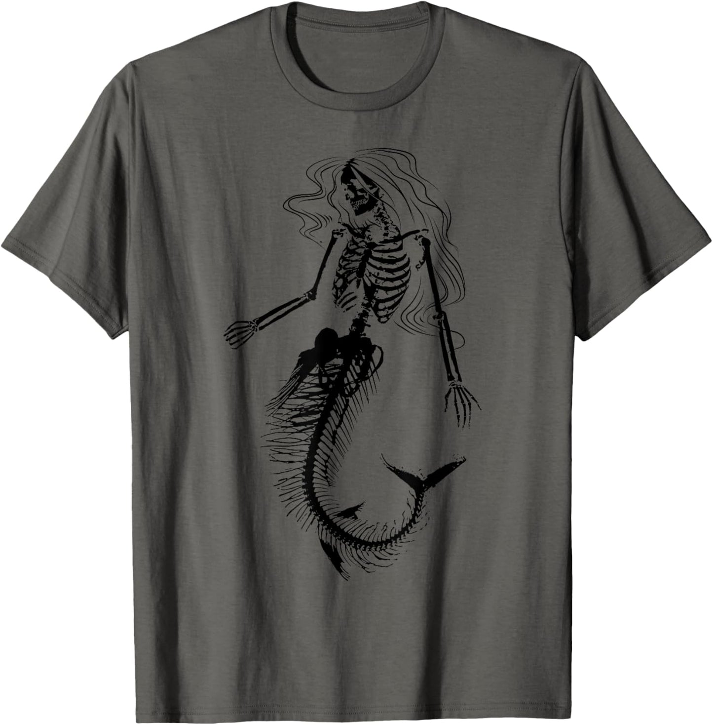 Funny Halloween Mermaid Skeleton Gift Cool Scary DIY Costume T-Shirt