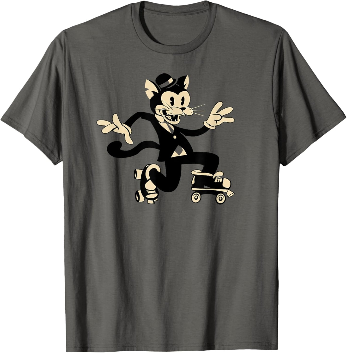 Cat in Roller Derby Skates - Old School Roller-Skating Kitty T-Shirt