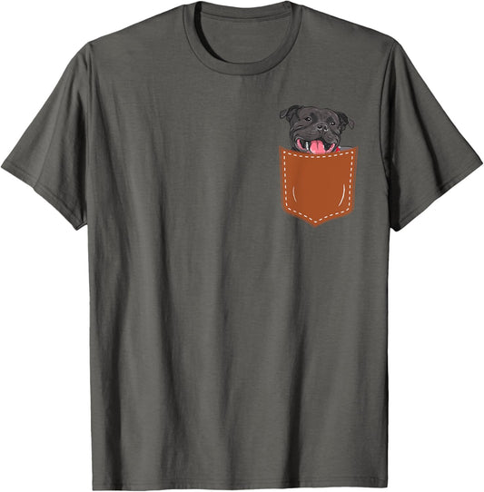Funny Staffordshire Bull Terrier Dog in My Pocket,Staffordsh T-Shirt