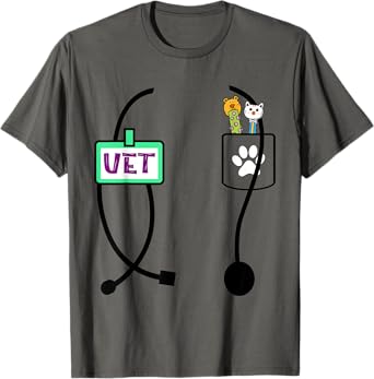 Veterinarian Costume Boys Girls Kids Animal Doctor Vet T-Shirt