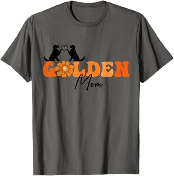 Flower Mama Golden Retriever Cute Mother's Day Golden Mom T-Shirt