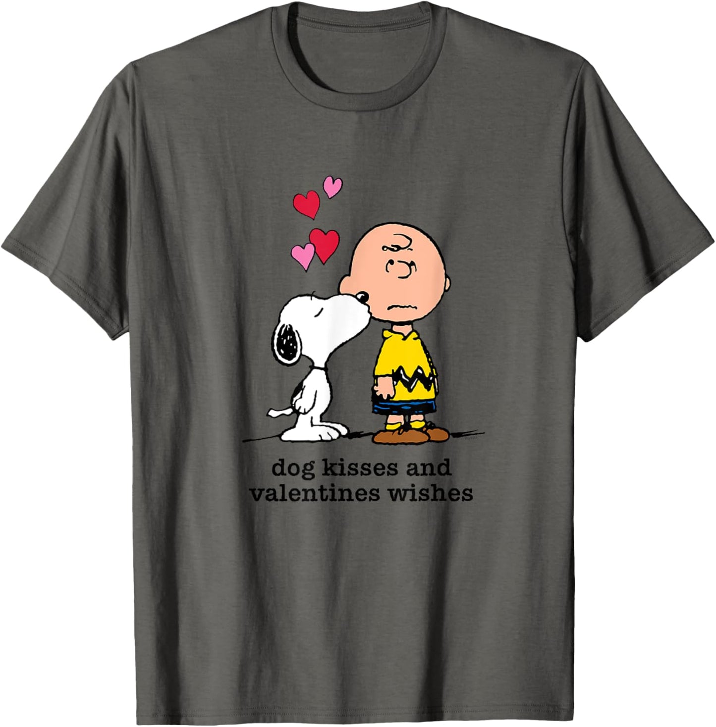 Peanuts - Snoopy and Charlie Dog Kisses Valentine Wishes T-Shirt