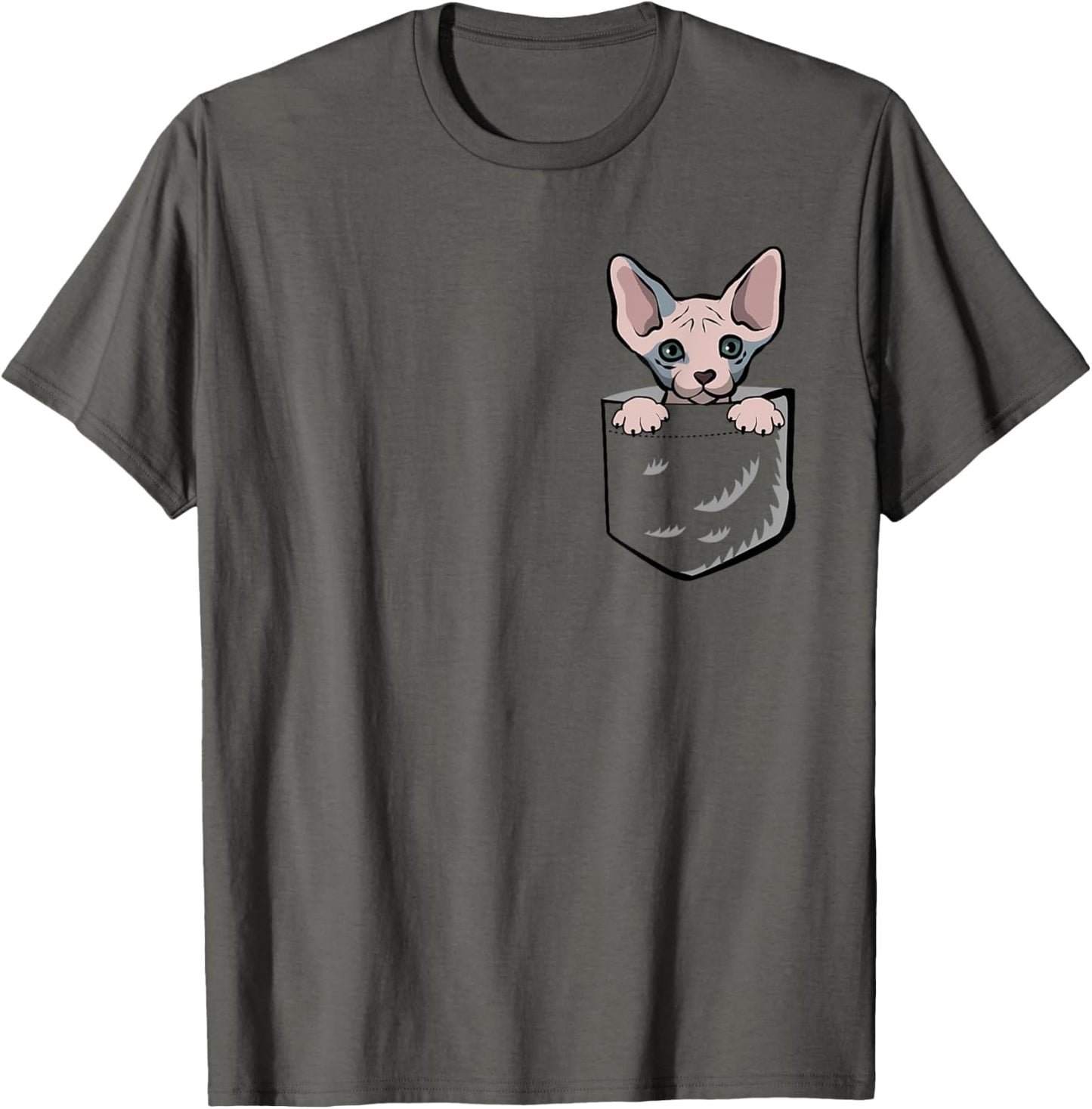 Adorable Little Sphynx Cat In The Pocket T-shirt T-Shirt