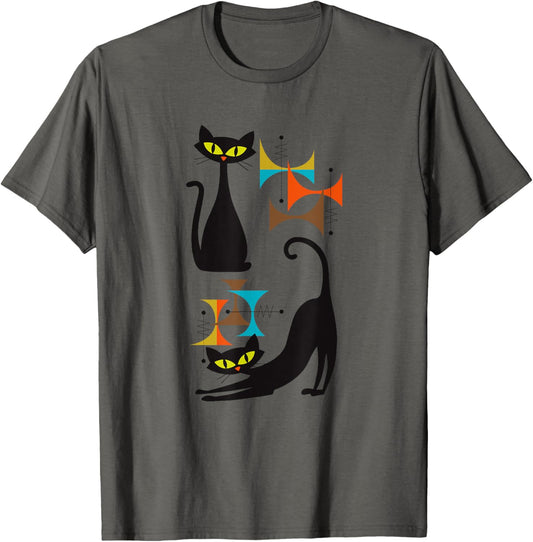 Mid-Century Modern Atomic Cat 50s 60s Style T-Shirt