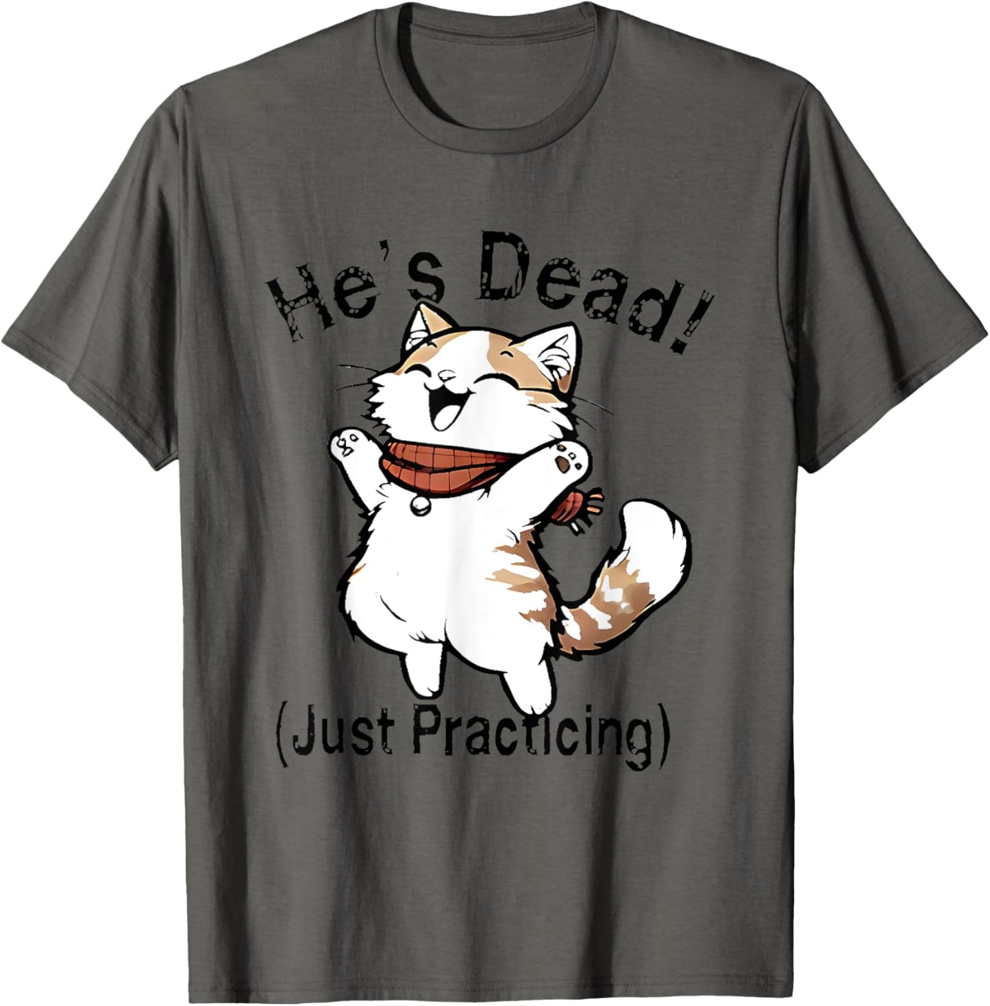 He's Dead Just Practicing Funny Cat T-Shirt