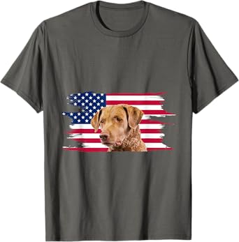 American Flag Dog Chesapeake Bay Retriever T-Shirt