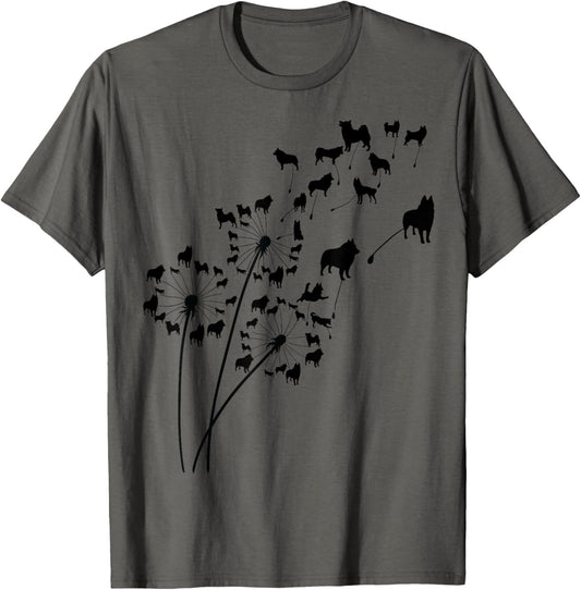 Dandelion Schipperke Flower, Floral Schipperke Tree T-Shirt